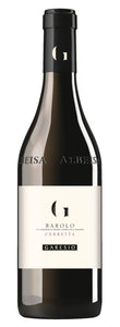 Bottiglia di Barolo Cerretta DOCG 2015 dell'azienda Agricola Garesio. Vino rosso Brillante eccellente di alta qualità. Langhe, Piemonte.